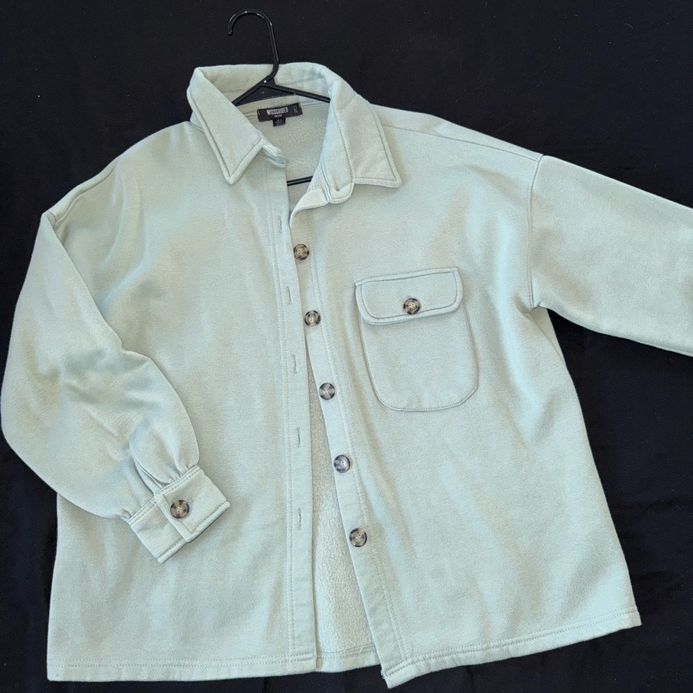 Light Green Button-Up Shacket